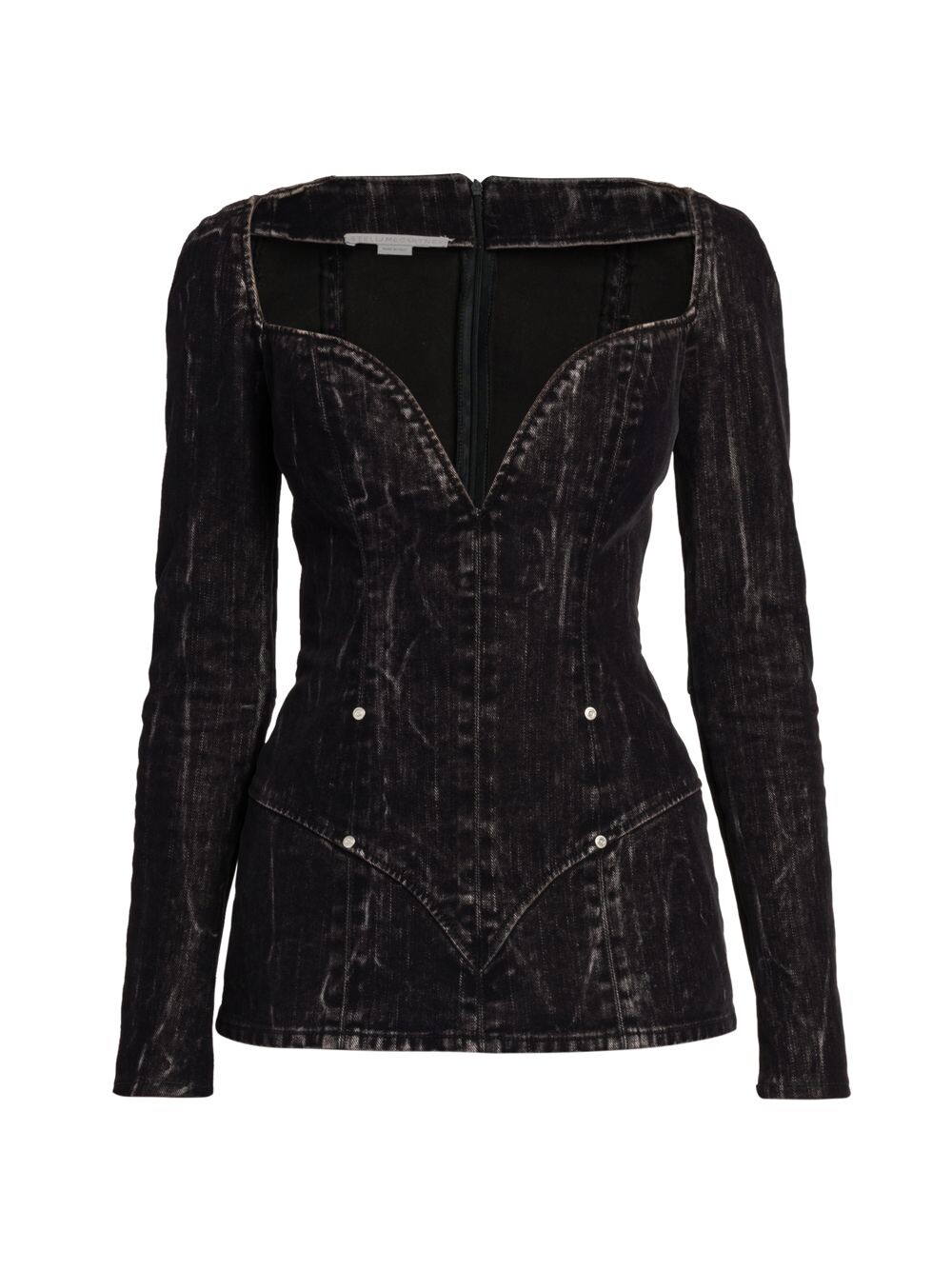 

Бархатный джинсовый топ Loveheart Stella McCartney, черный