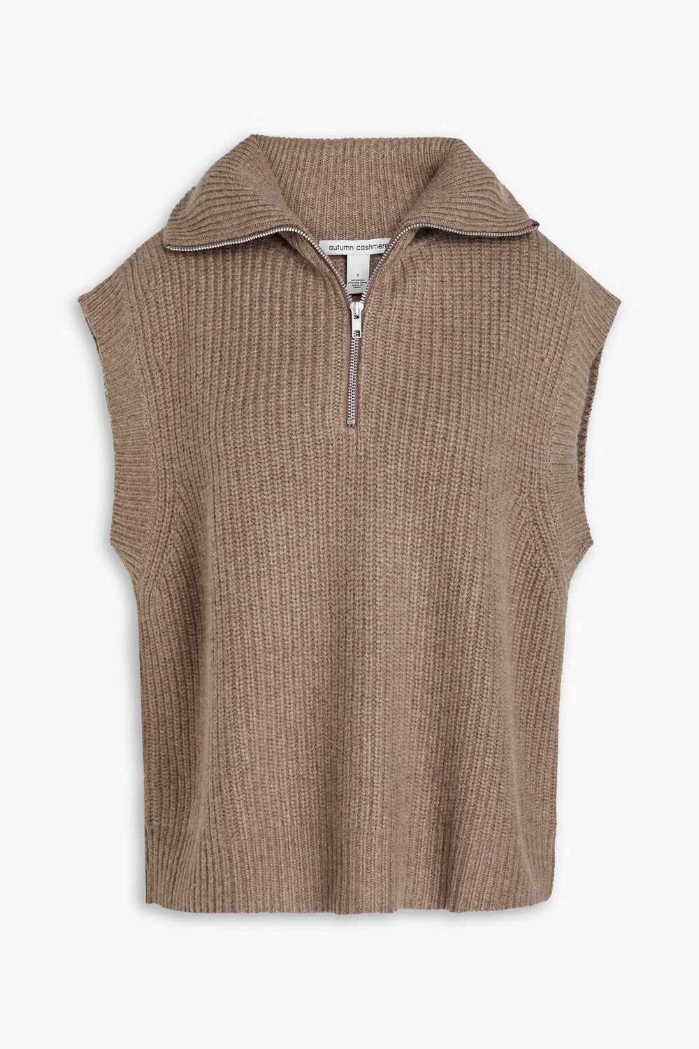 

Жилет с полумолнией в рубчик Autumn Cashmere, светло-коричневый