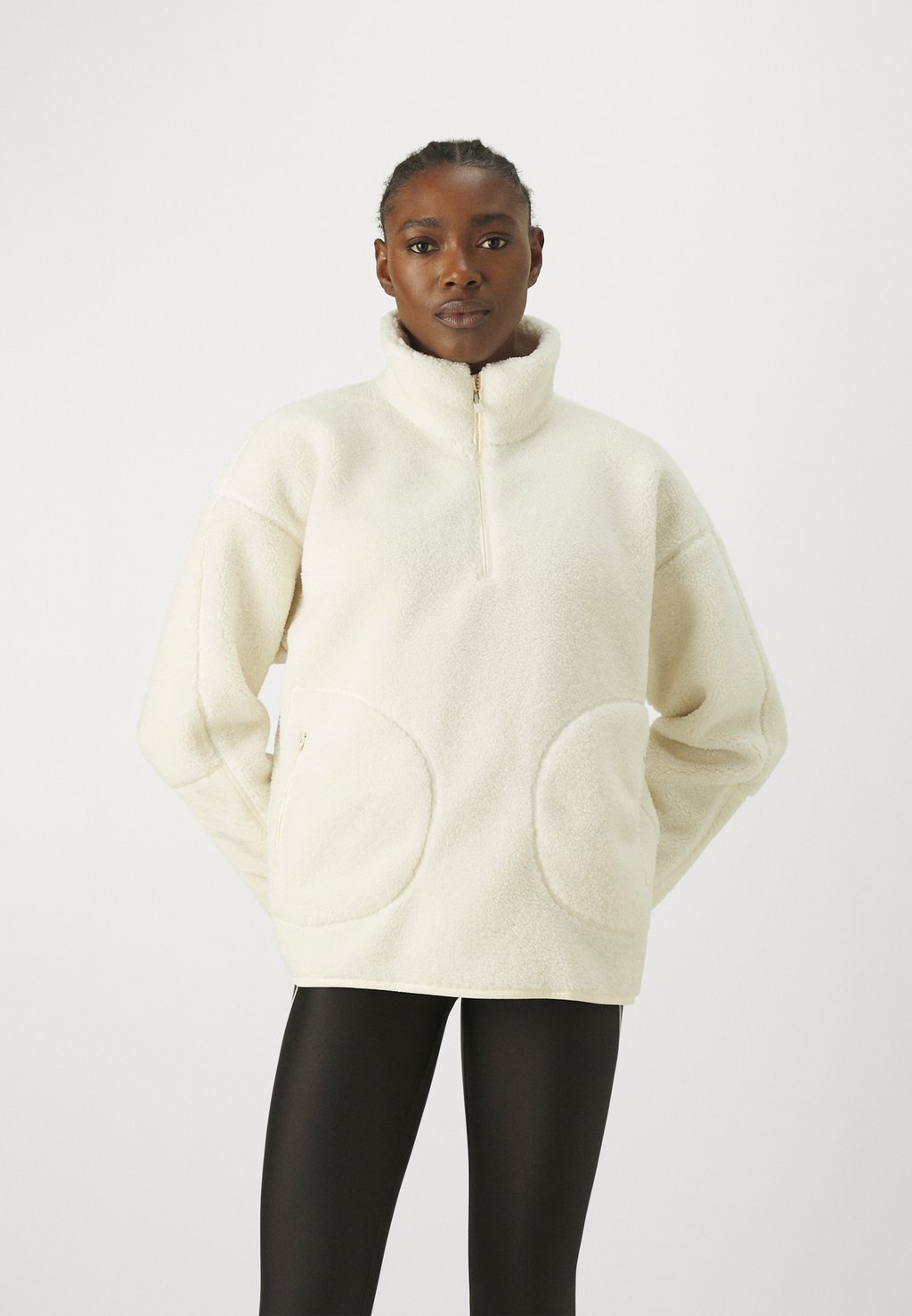 

Флисовый пуловер TEXTURED HALF ZIP Sweaty Betty, цвет studio white