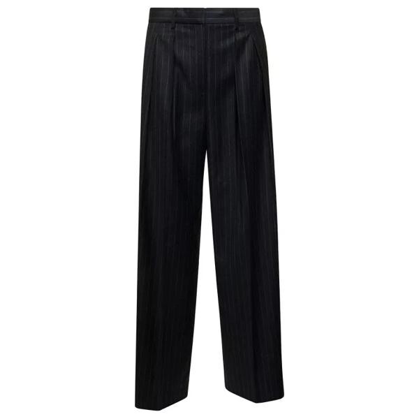 

Брюки dark tailored pinstripe pants in wool Theory, серый