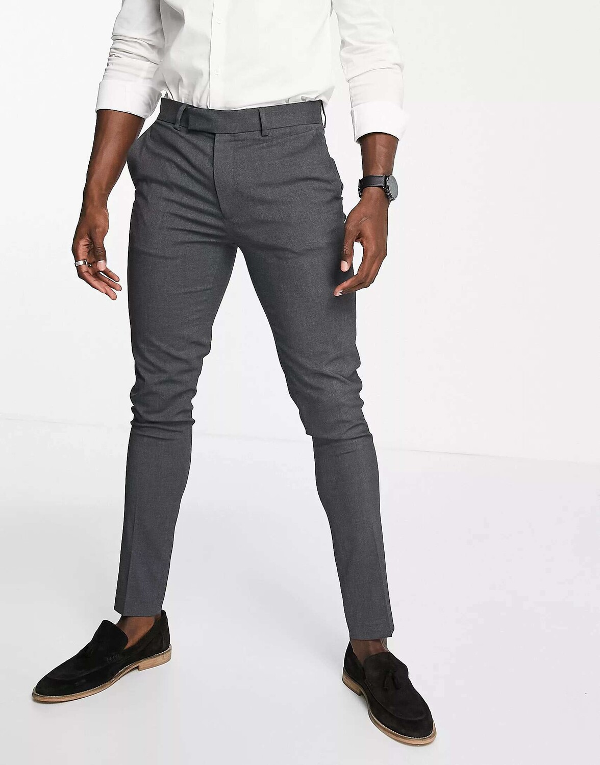 

Темно-серые брюки-скинни ASOS, Серый