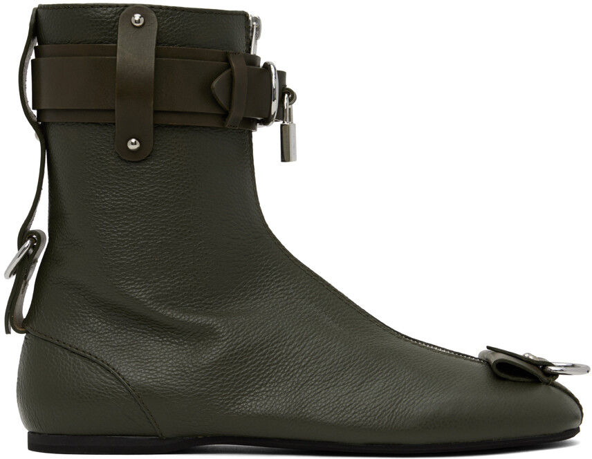 

Зеленые ботинки с замком JW Anderson