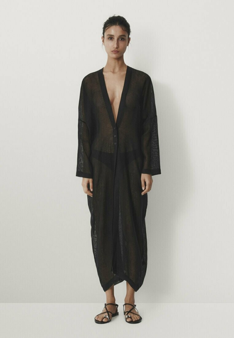 

Платье макси Massimo Dutti, черный
