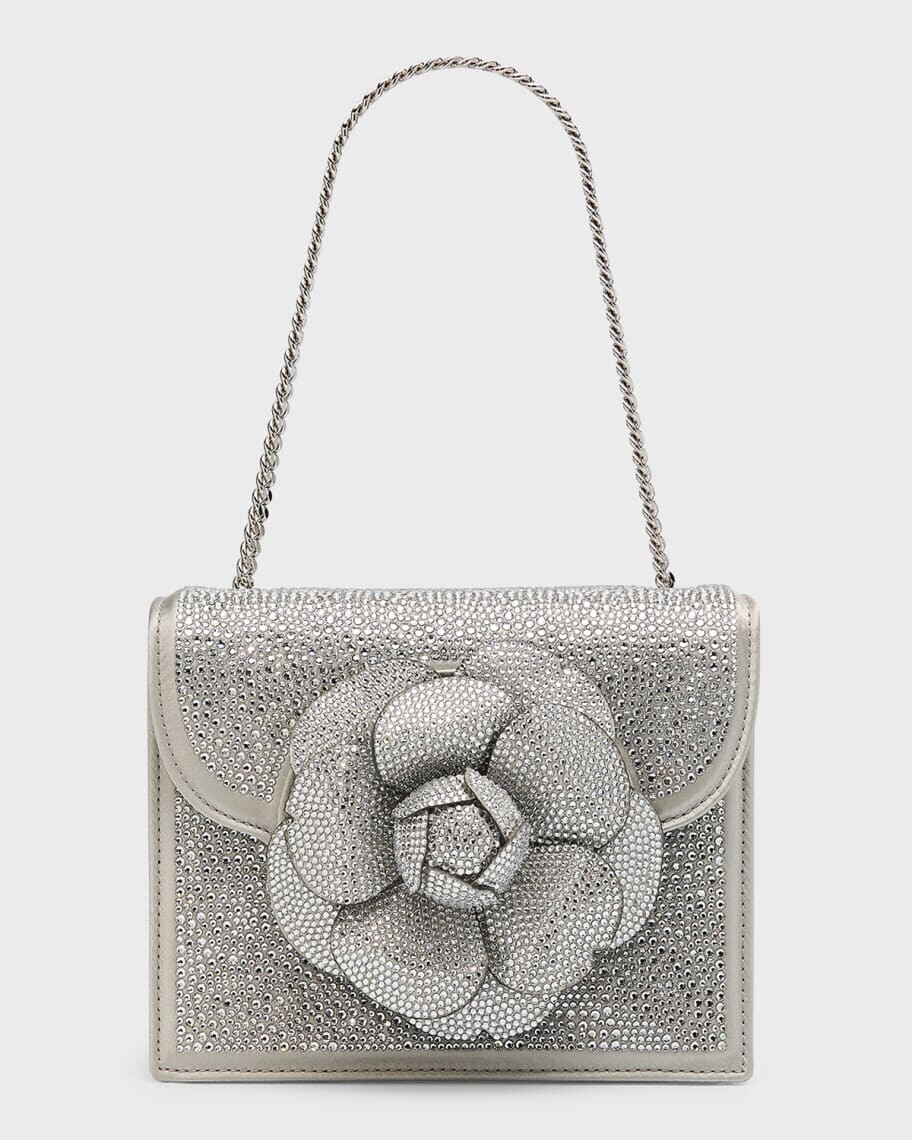 

Сумка через плечо Mini Tro из замши с кристаллами Oscar de la Renta