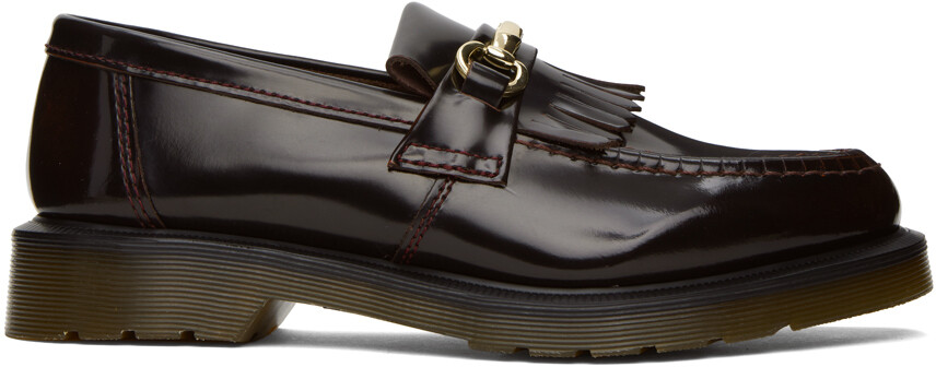 

Бордовые гладкие лоферы Dr. Martens Adrian Snaffle Kiltie