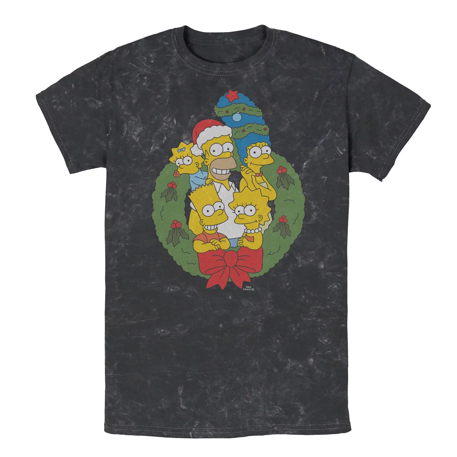 Мужская футболка с рождественским венком The Simpsons Family Licensed Character