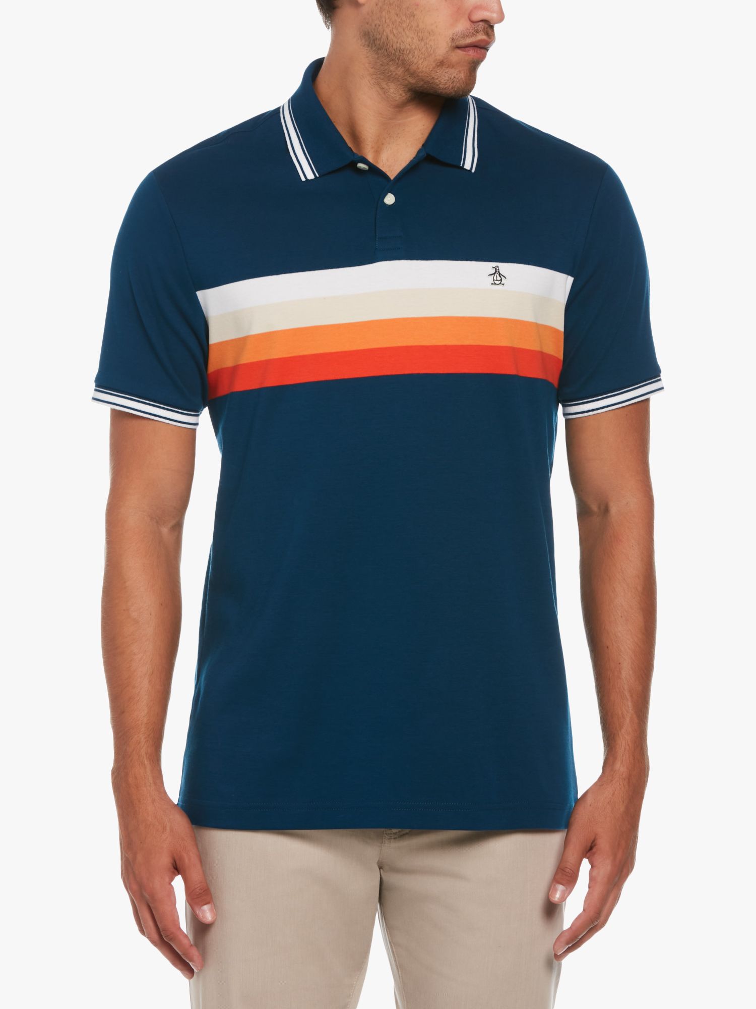 

Рубашка-поло Original Penguin Stripe Interlock, Poseidon Blue