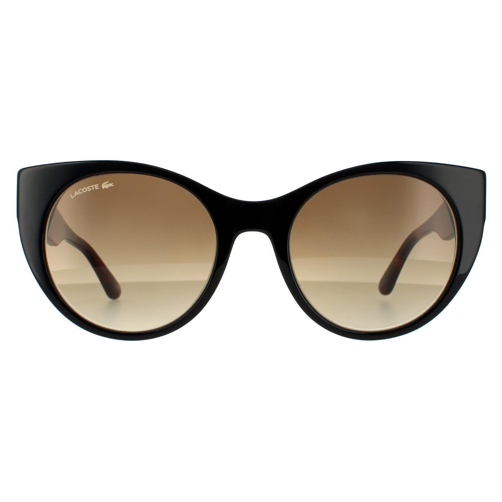 Черные и гаванно-коричневые солнцезащитные очки «кошачий глаз» с градиентом , черный Lacoste