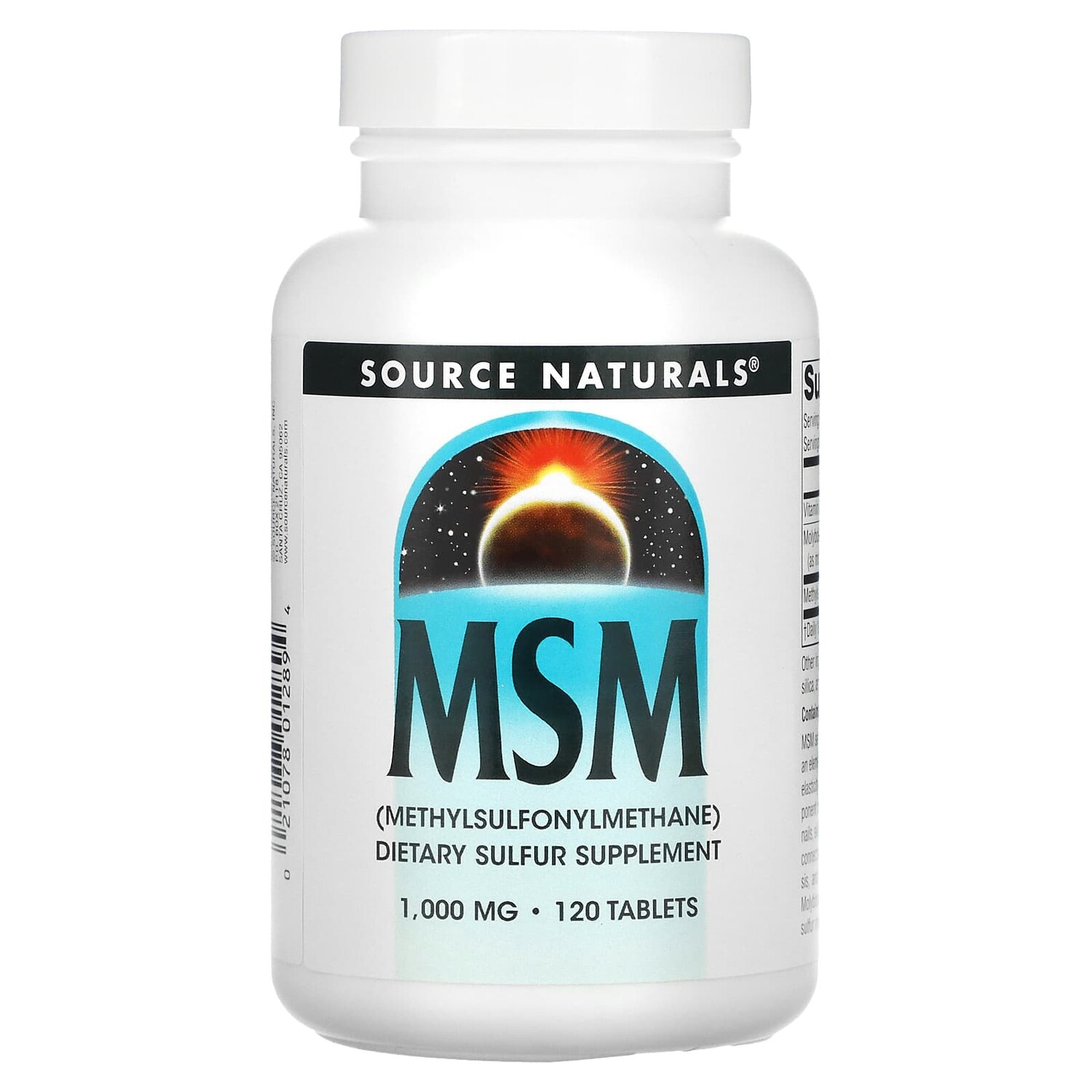 

МСМ (метилсульфонилметан), 1000 мг, 120 таблеток, Source Naturals