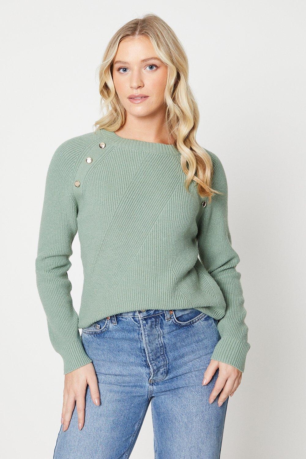 

Джемпер с пуговицами реглан Dorothy Perkins, зеленый