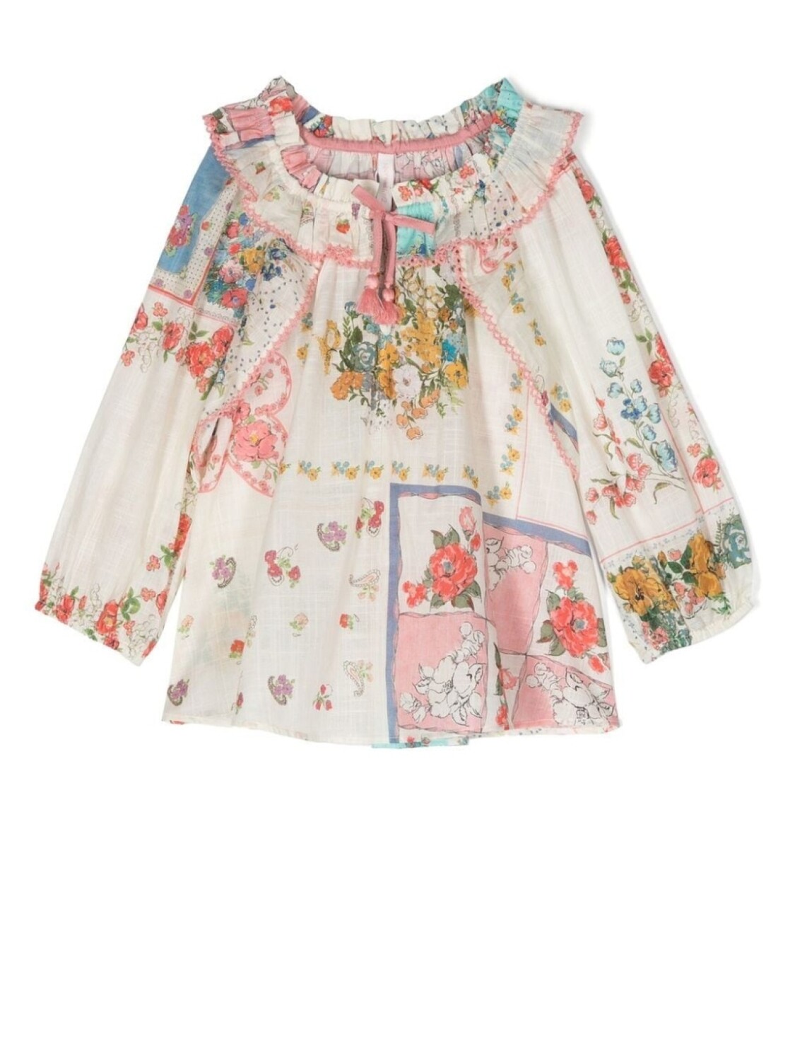 

ZIMMERMANN Kids блузка с цветочным принтом, нейтральный цвет