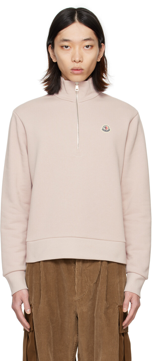 

Розовый свитер с нашивками Moncler