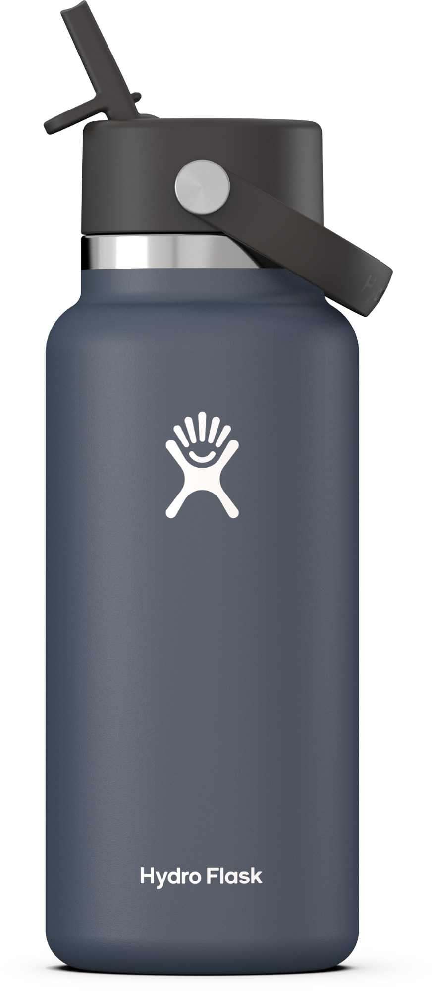 Вакуумная бутылка для воды с широким горлышком и гибкой соломенной крышкой — 32 эт. унция Hydro Flask, синий
