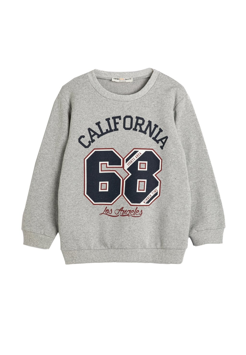 

Толстовка LONG SLEEVE CREW NECK VARSITY PRINTED BRUSHED INTERIO Koton, цвет grey