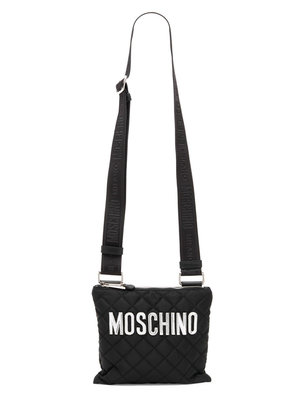 

Стеганая сумка через плечо с логотипом Moschino, черный