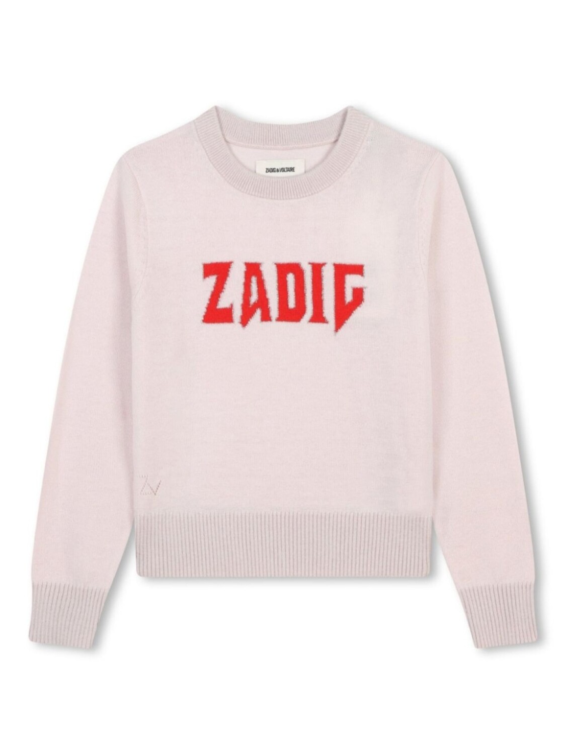 

Джемпер с логотипом в виде интарсии Zadig & Voltaire Kids, розовый