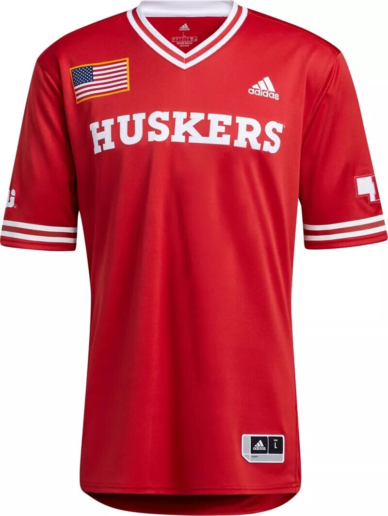 Мужская бейсбольная майка Adidas Nebraska Cornhuskers Scarlet Replica