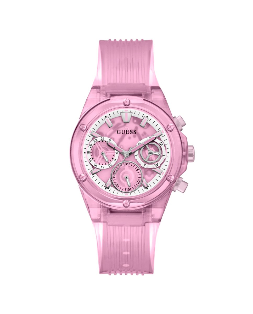 Женские часы Athena GW0438L2 из полиуретана с розовым ремешком Guess, розовый