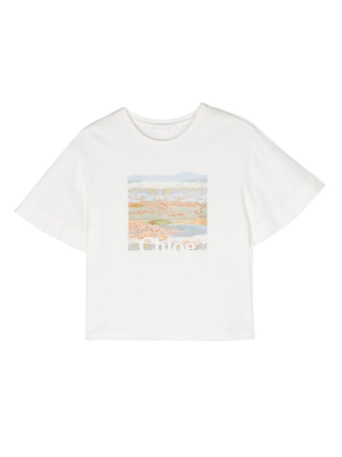 

Chloé Kids футболка из органического хлопка с логотипом, белый