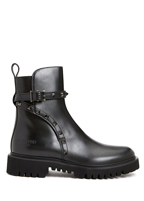

Черные женские кожаные ботинки rockstud Valentino Garavani