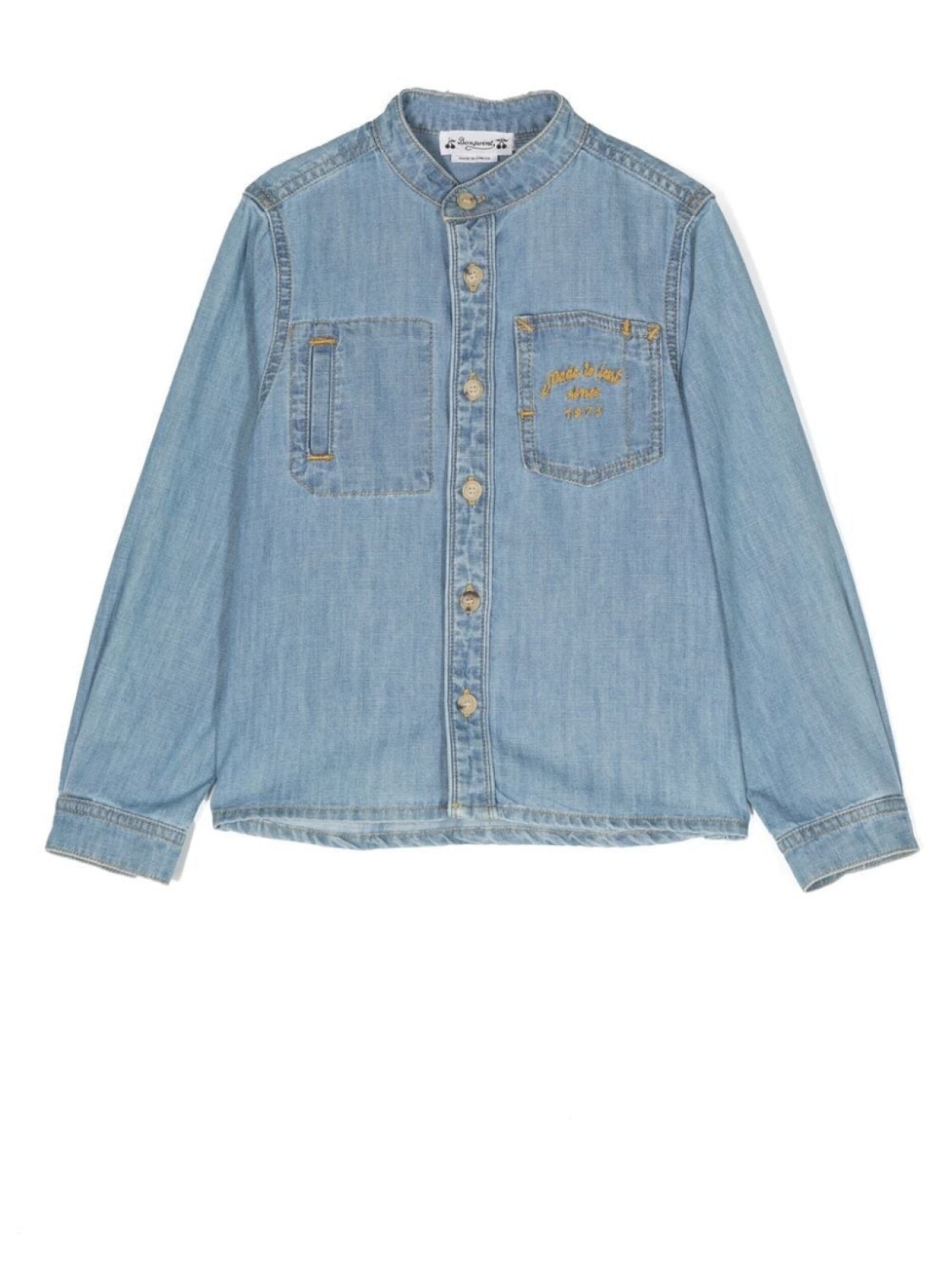 

Bonpoint long-sleeved denim shirt, синий