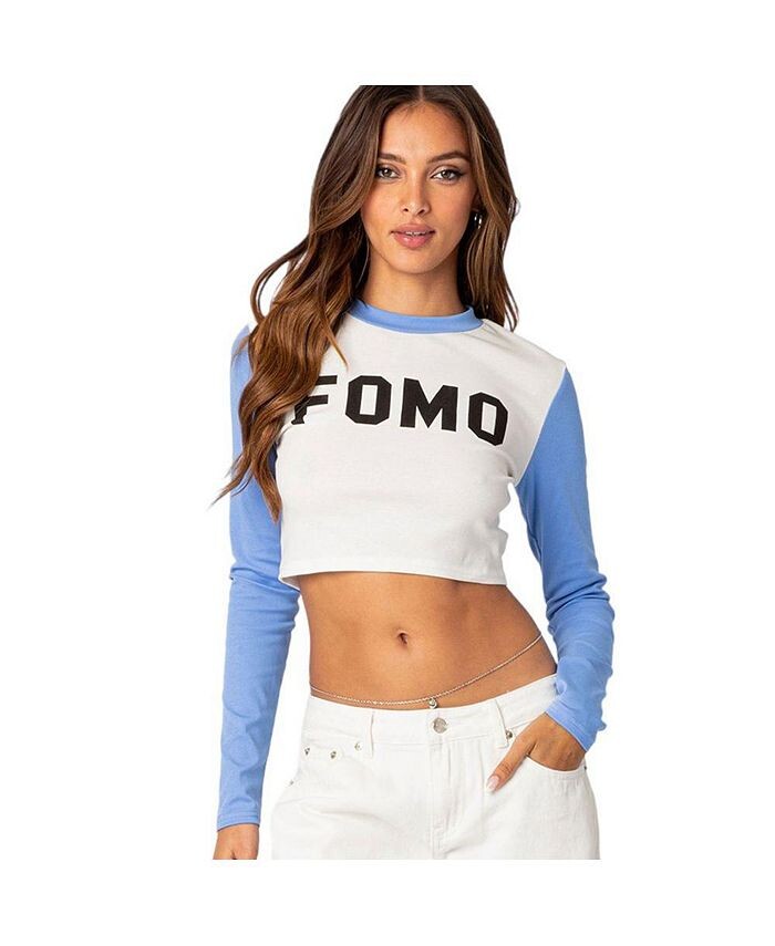 

Женская футболка Fomo с длинными рукавами Edikted, белый