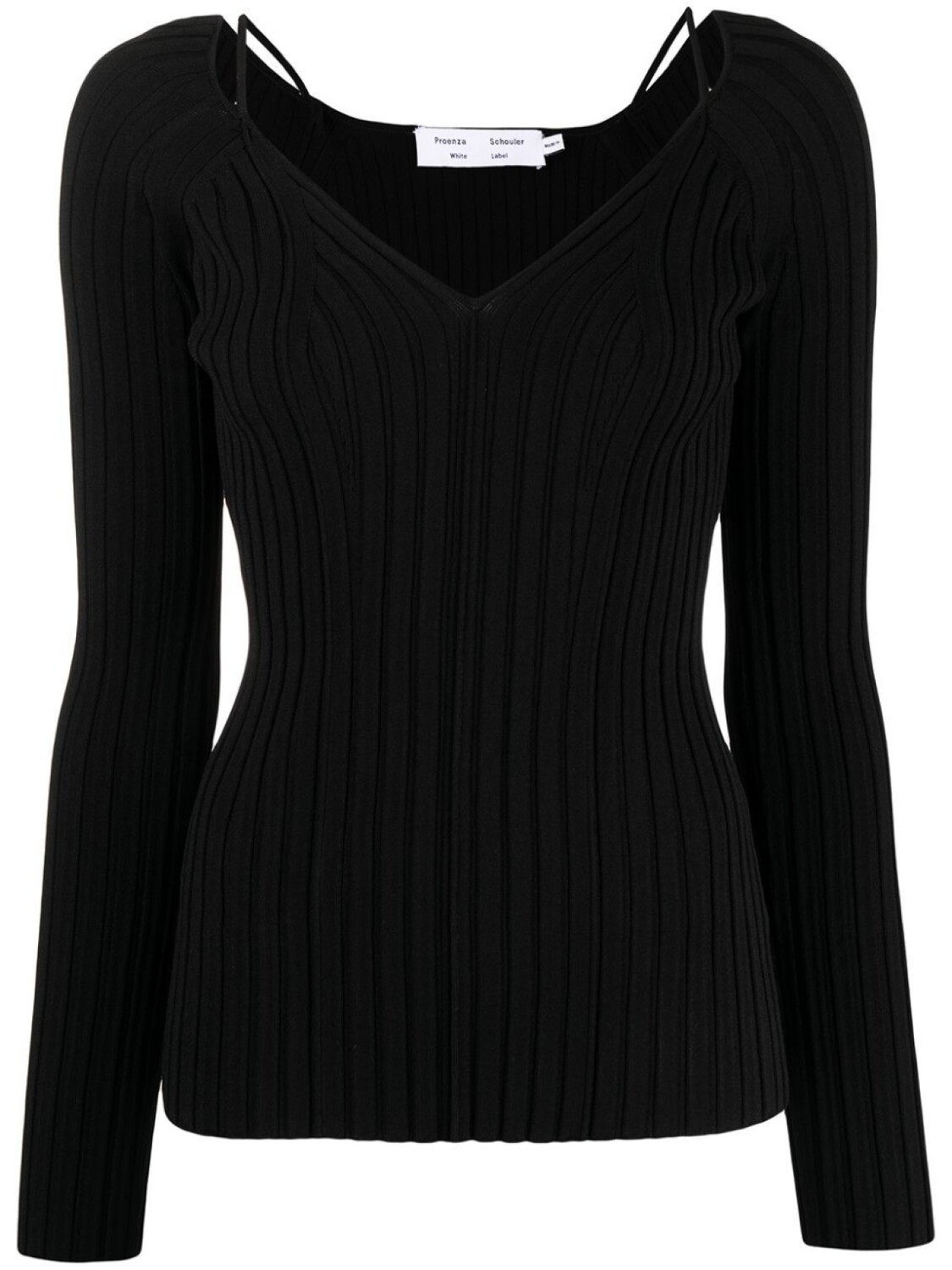 

Proenza Schouler White Label топ в рубчик с V-образным вырезом, черный