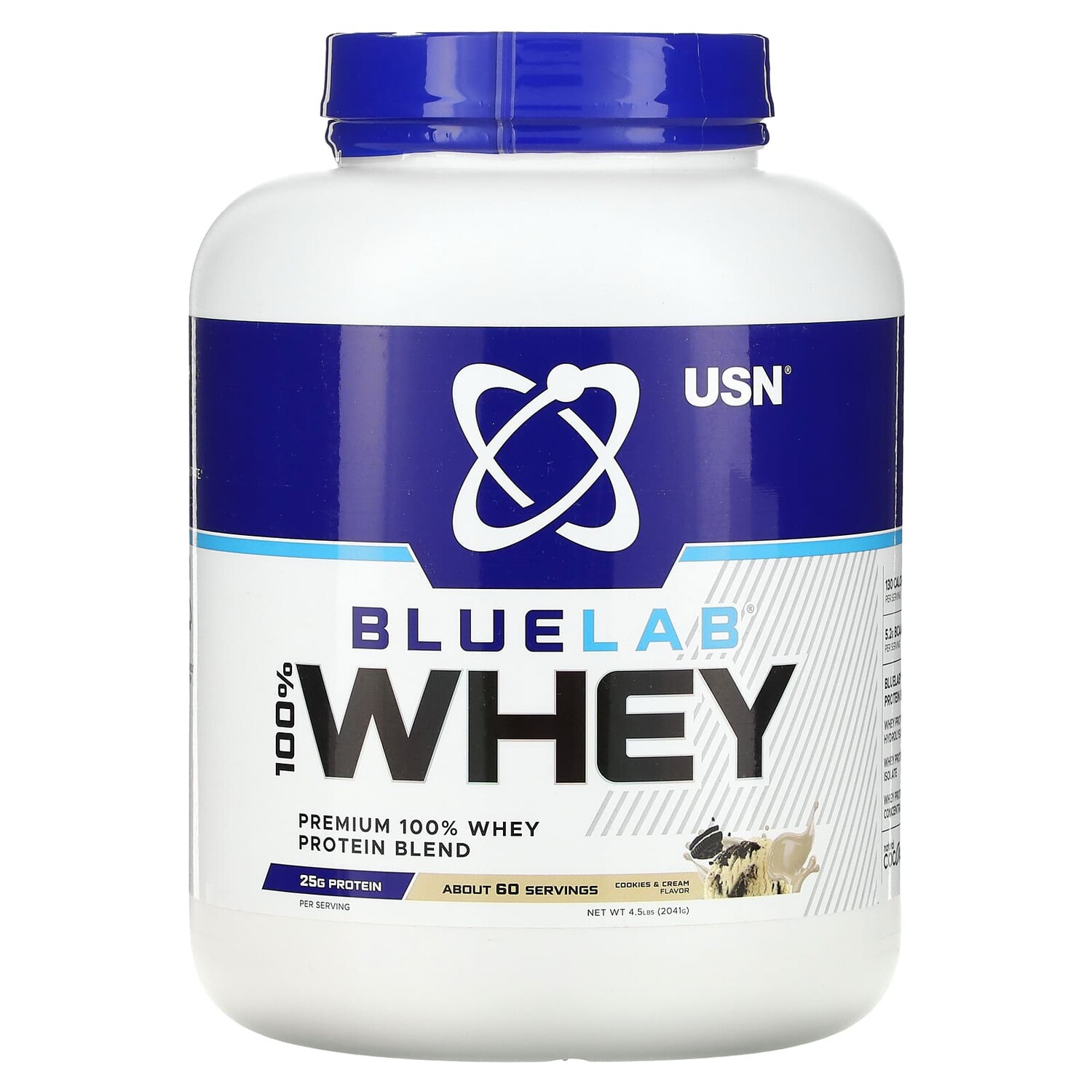 

BLUELAB, 100% сыворотка, печенье и сливки, 2041 г (4,5 фунта), USN