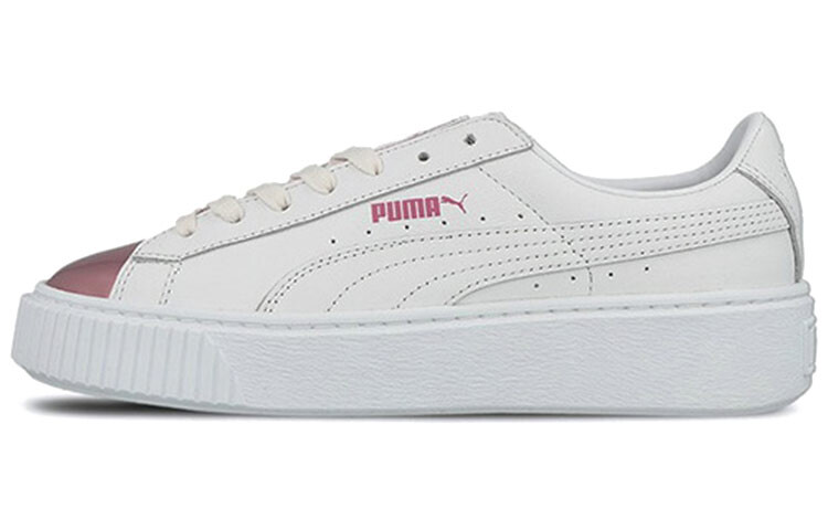 

Женские кроссовки Puma Basket Platform Metallic, цвет Белый/Розовый снег
