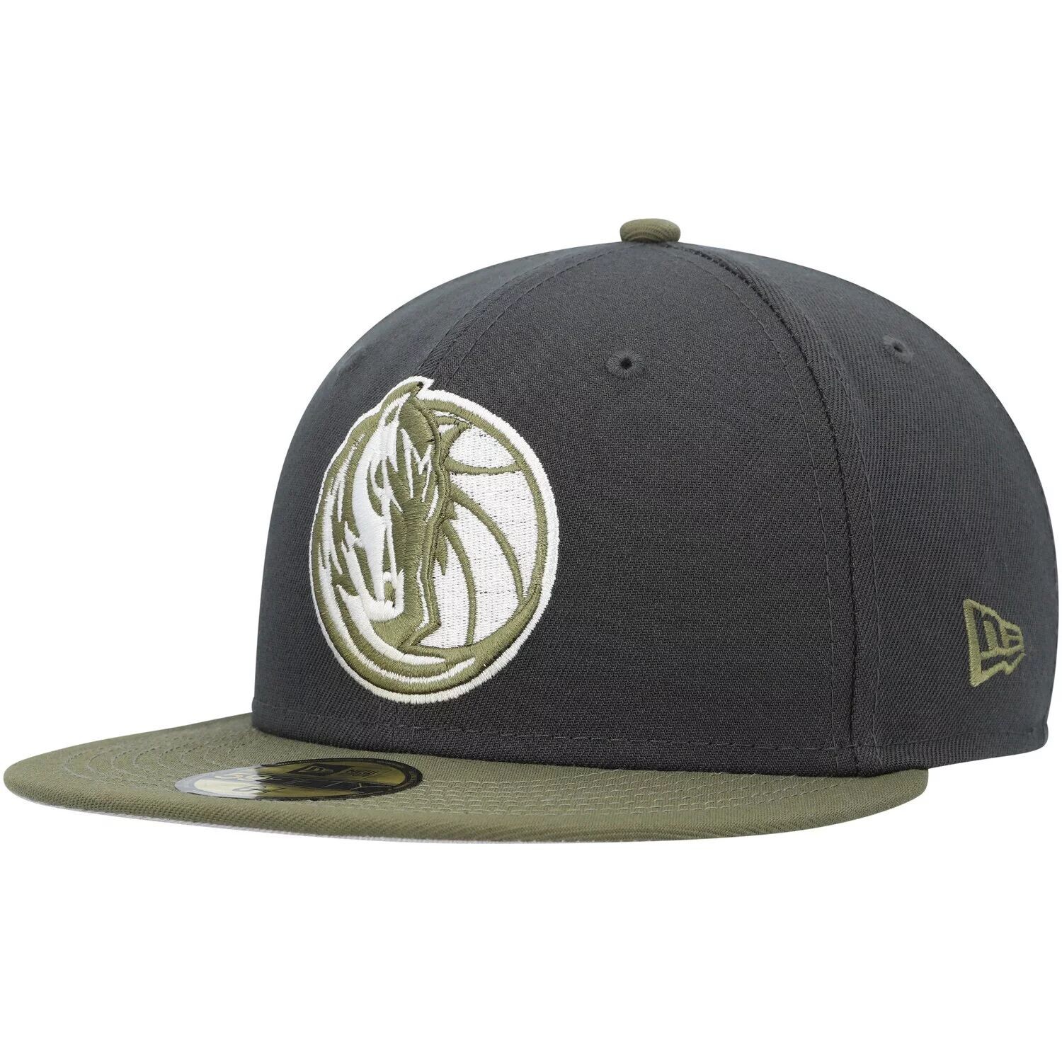 

Мужская шляпа New Era темно-серо-оливкового цвета Dallas Mavericks двухцветная 59FIFTY приталенная шляпа