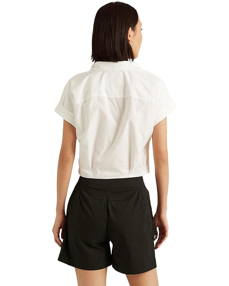 

Рубашка LAUREN Ralph Lauren Twist-Front Cotton Broadcloth Shirt, белый
