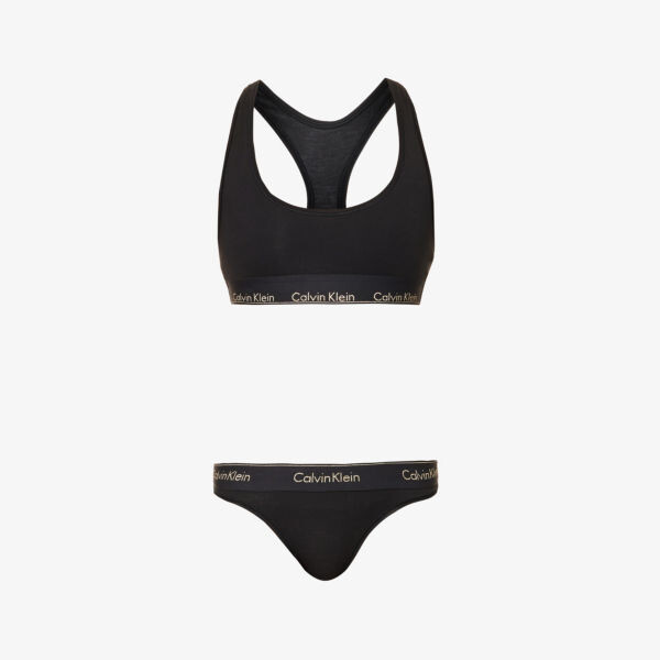 

Современный комплект из смесового хлопка-борцовки со спинкой-борцовкой Calvin Klein, черный