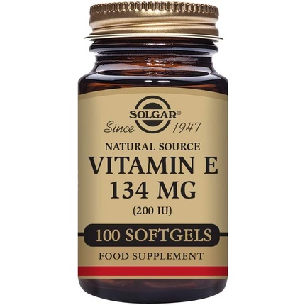 Solgar Витамин Е, 200 МЕ, натуральный антиоксидант, поддержка кожи и иммунной системы, 100 вегетарианских мягких таблеток solgar натуральный витамин e 670 мг 1000 ме 100 вегетарианских мягких таблеток