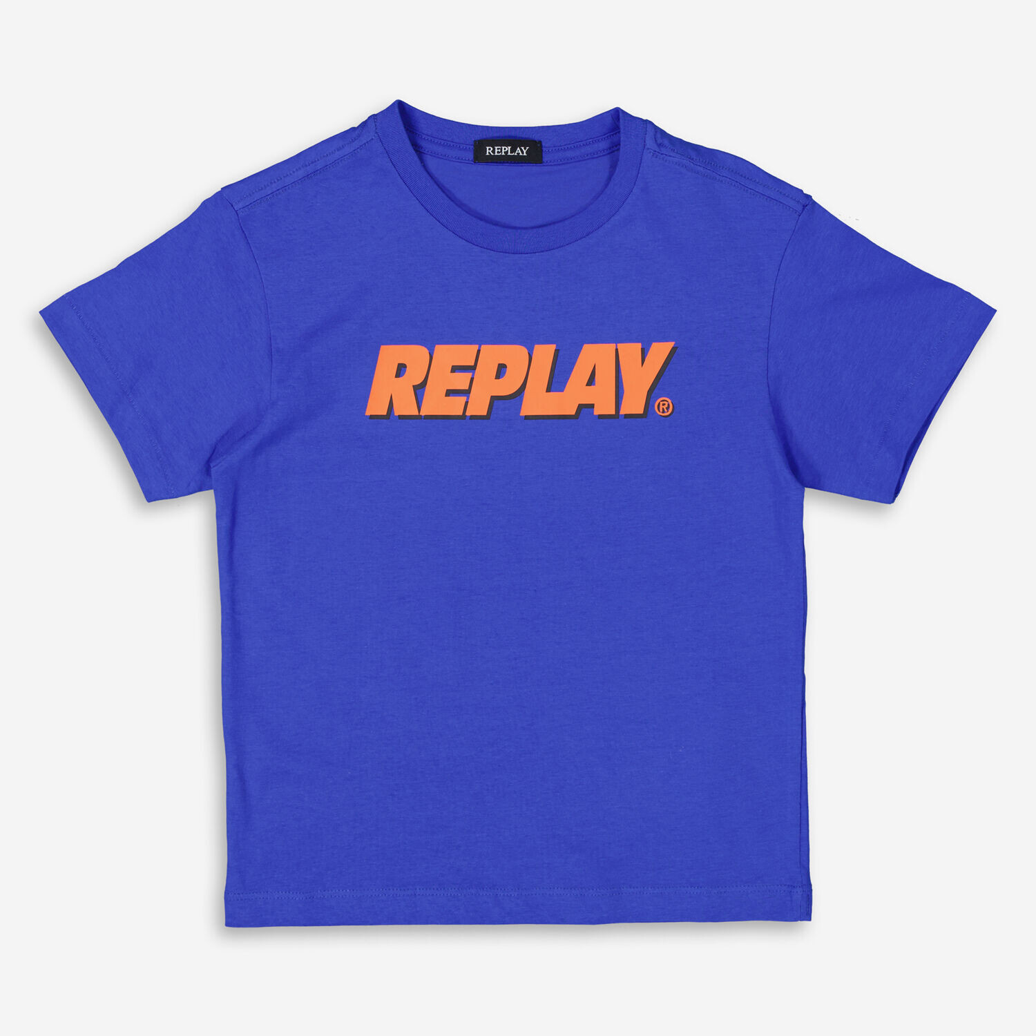 

Синяя футболка с оранжевым логотипом Replay, Синий