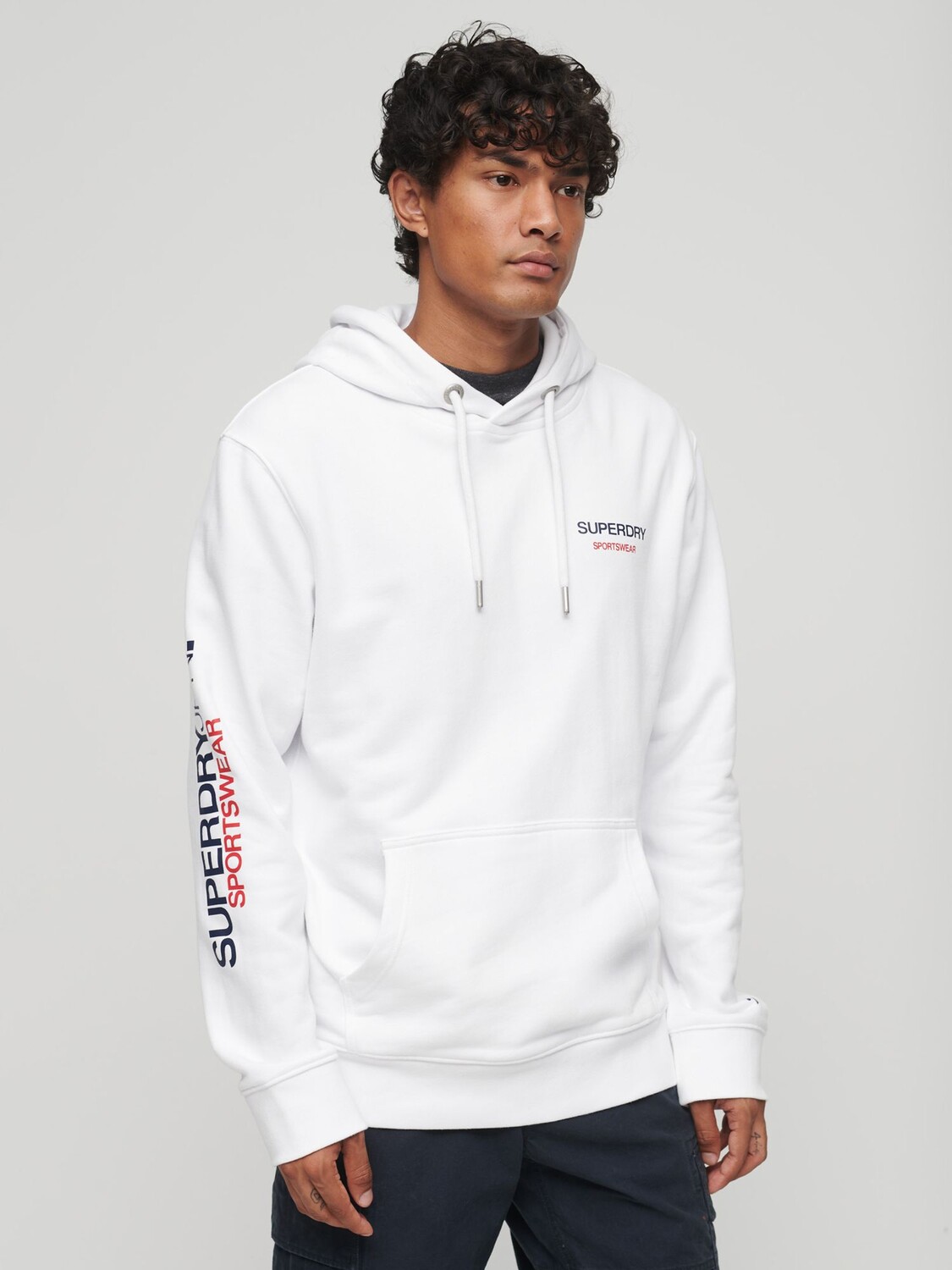 

Свободная толстовка с логотипом спортивной одежды Superdry, бриллиантовый белый