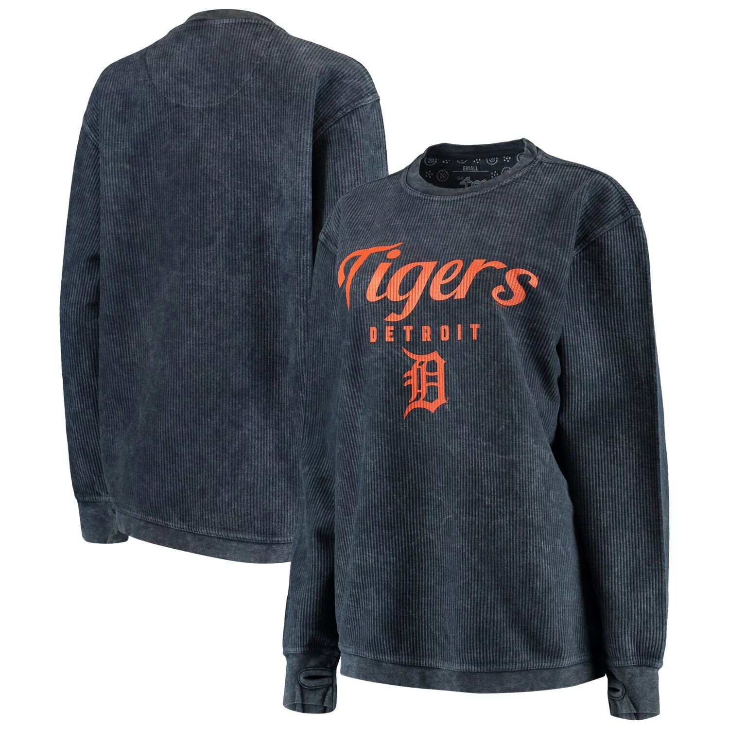 

Женский удобный вельветовый пуловер G-III 4Her by Carl Banks темно-синего цвета Detroit Tigers G-III