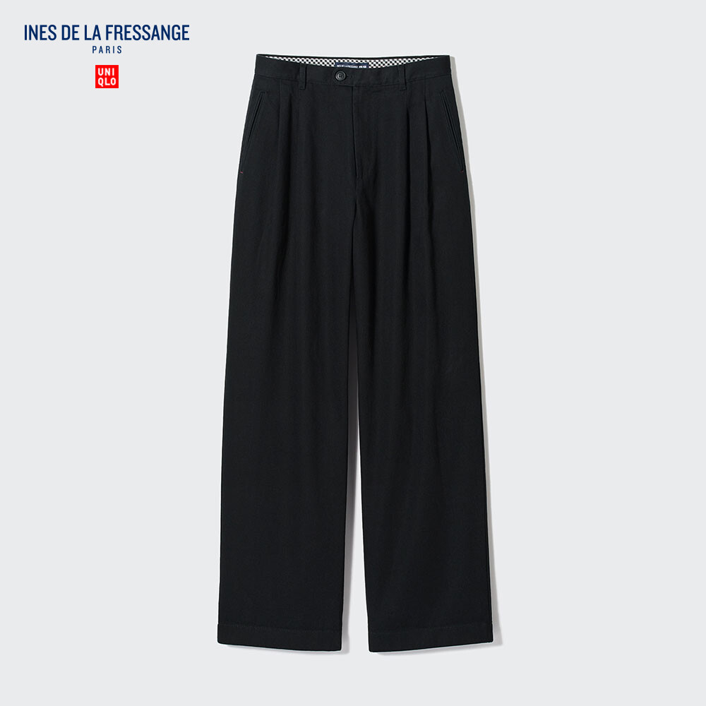 

Брюки Uniqlo IDLF широкие дизайнерские со складками, черный