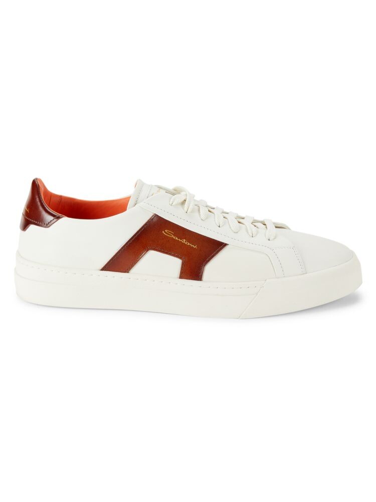 

Кожаные кроссовки с цветными блоками Santoni, белый
