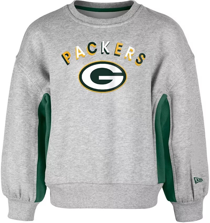 

Серый свитшот с круглым вырезом New Era для девочек Green Bay Packers Balloon