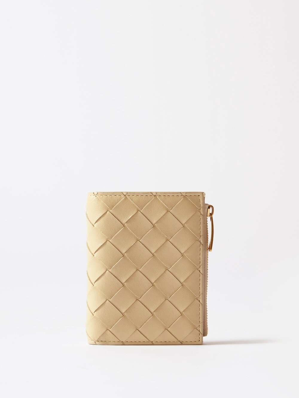 

Кожаный кошелек intrecciato на молнии Bottega Veneta, бежевый