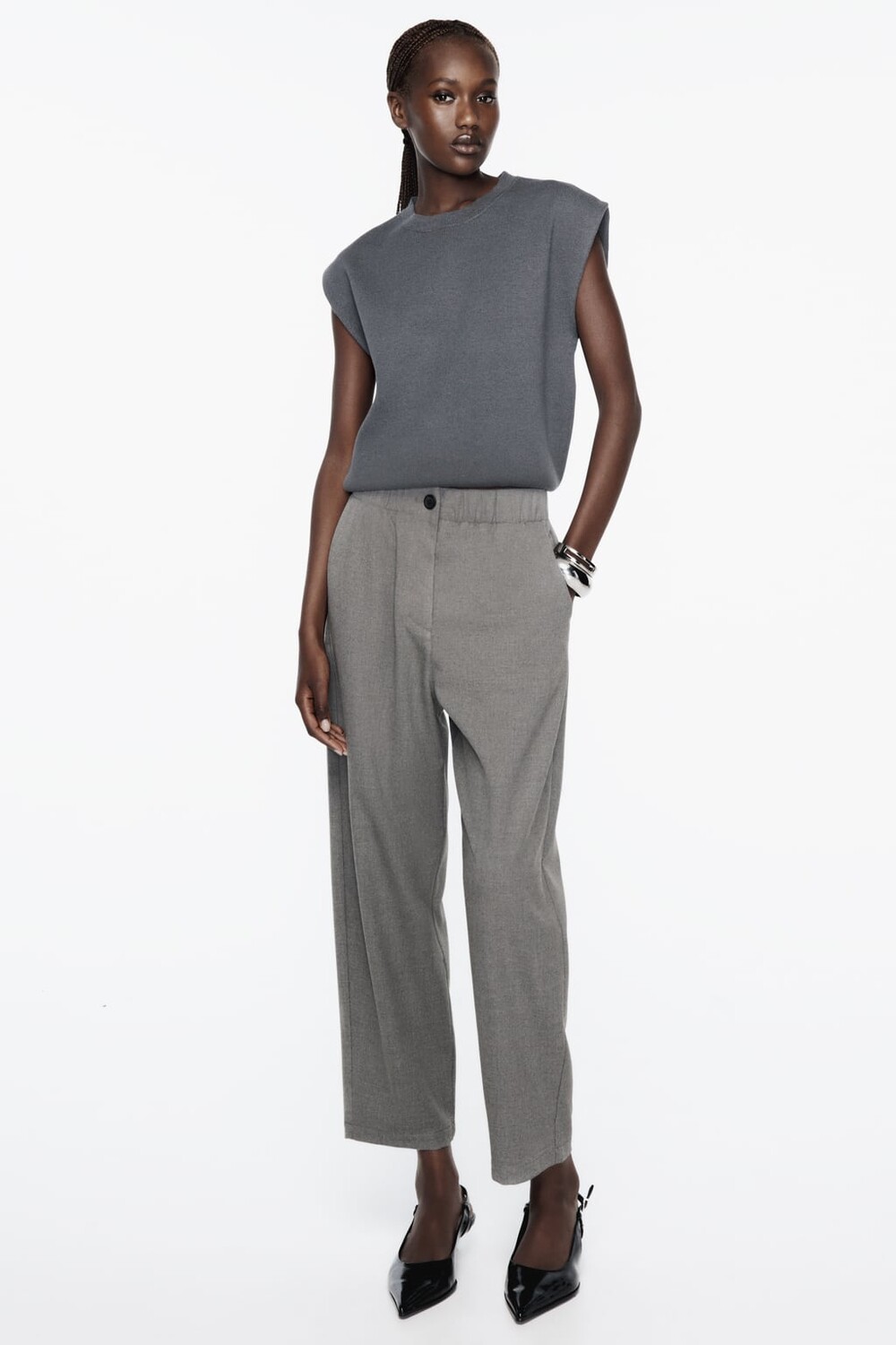 

Фланелевые брюки ZARA, серый