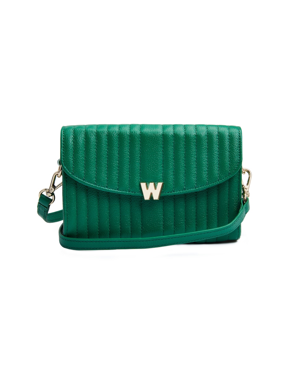 Зеленая кожаная сумка через плечо Mimi Wolf, зеленый