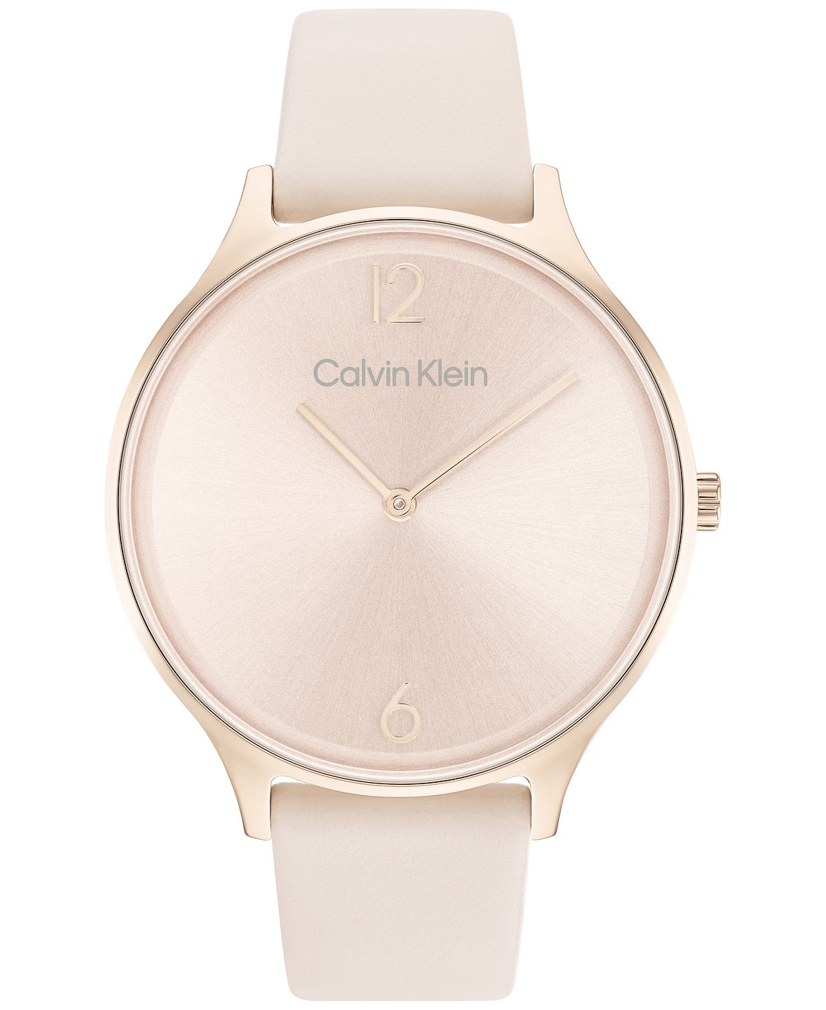 цена Часы с румяным кожаным ремешком 38 мм Calvin Klein