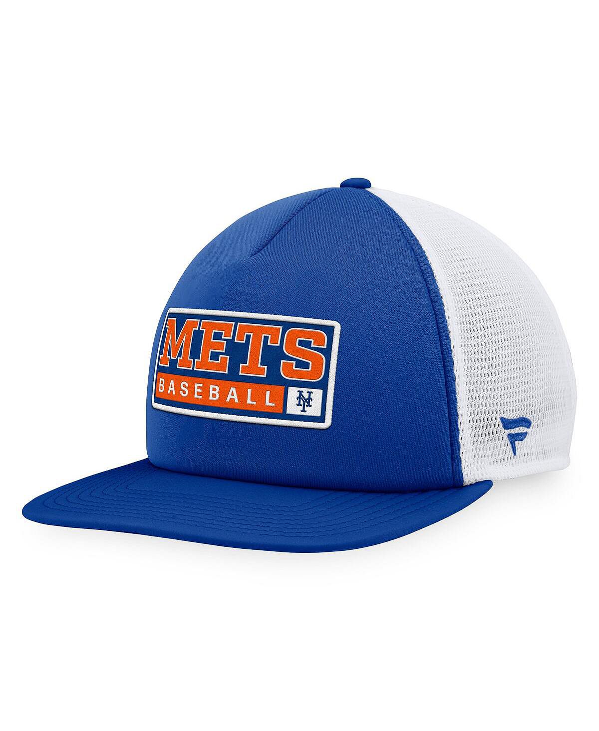 

Мужская королевская белая кепка New York Mets Foam Trucker Snapback Majestic