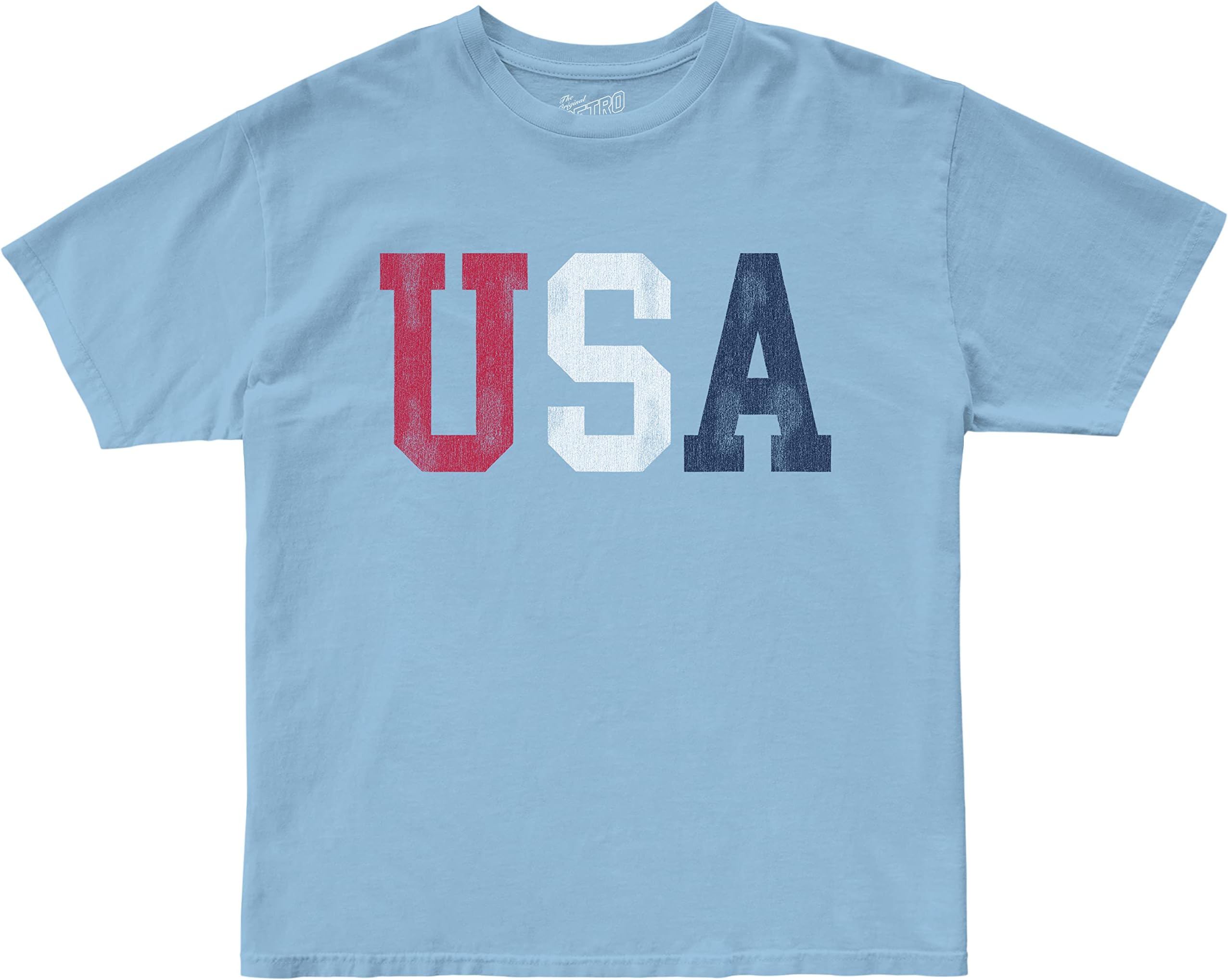 

Футболка The Original Retro Brand Kids Cotton USA Crew Neck Tee, цвет Light Blue