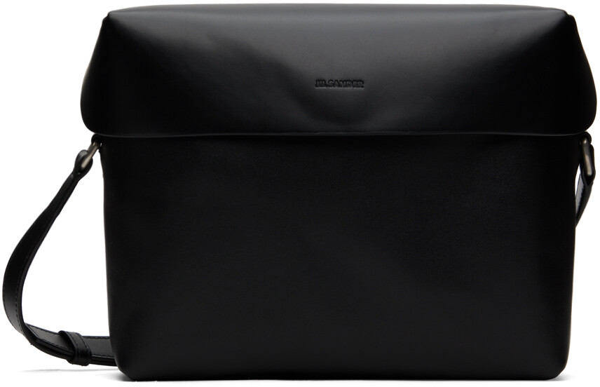 

Черная сумка через плечо с крышкой Jil Sander
