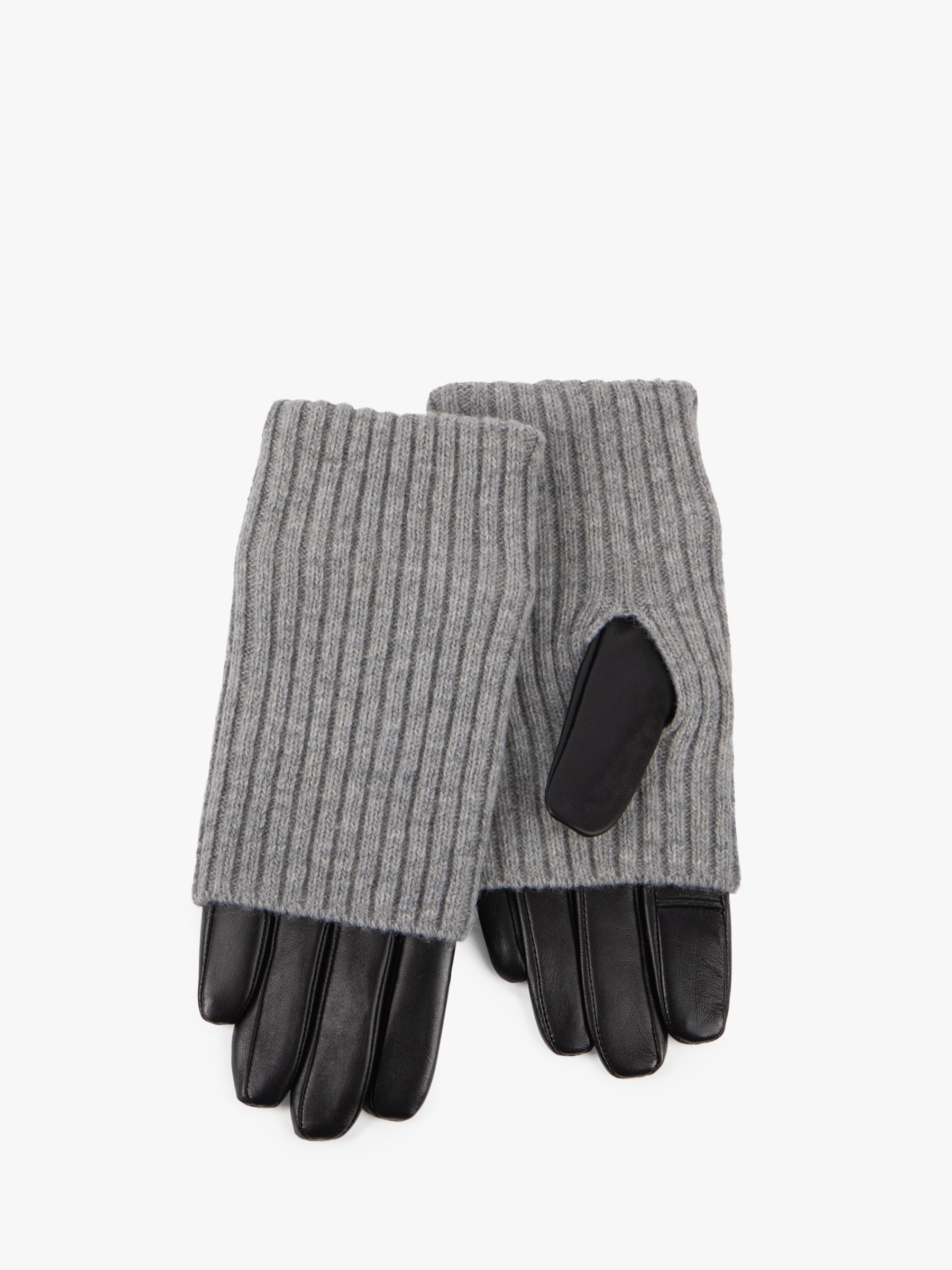 Кожаные перчатки с трикотажной отделкой totes, серый/черный кожаные перчатки премиум класса с тремя точками totes черный