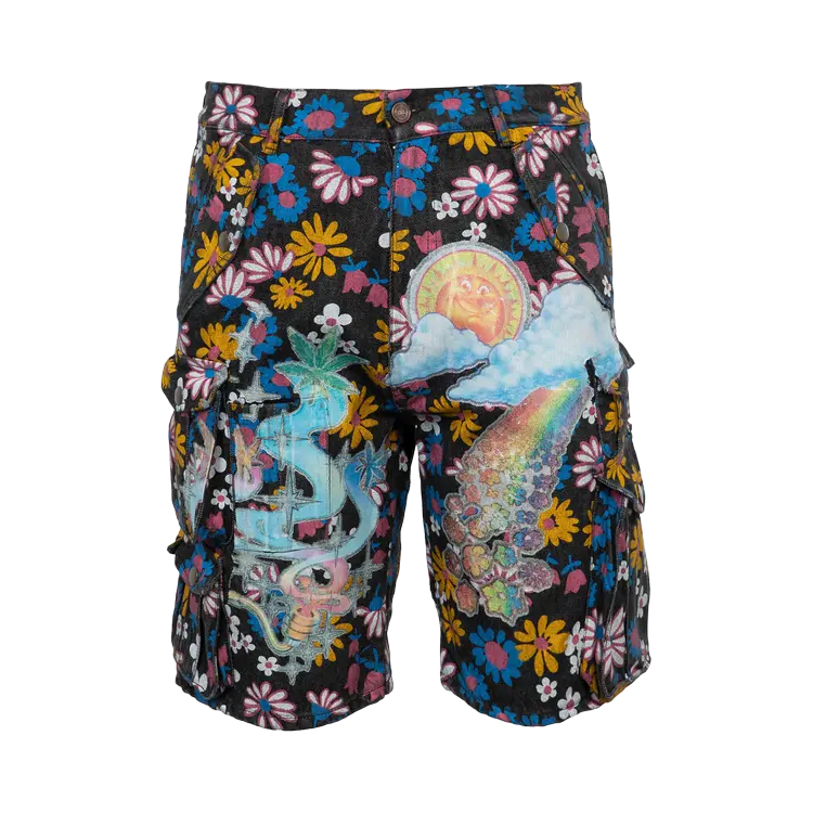 

Шорты ERL Cargo 'Black Floral', черный