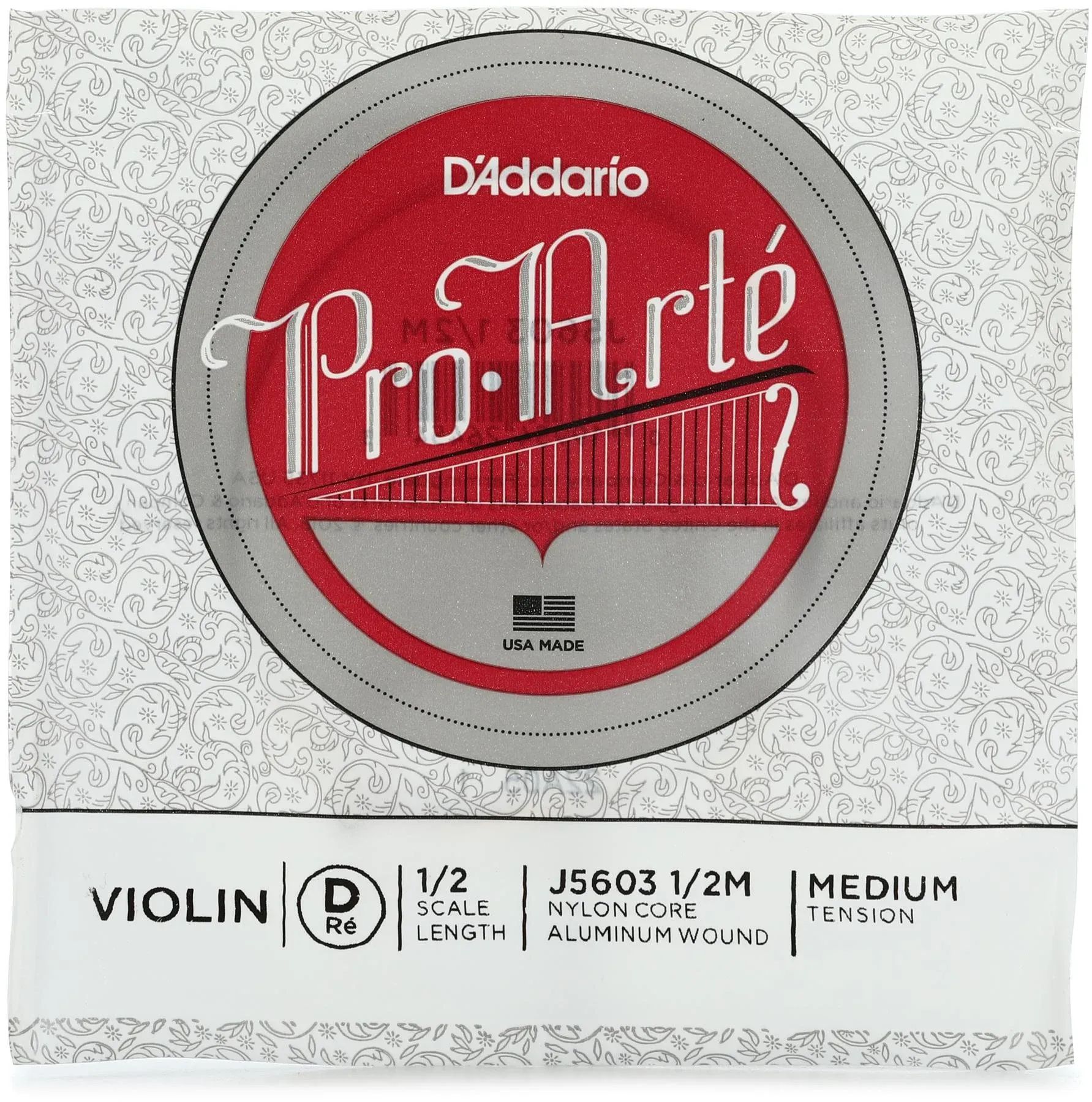 

D'Addario J5603 Pro-Arte Струна D для скрипки - размер 1/2, среднее натяжение