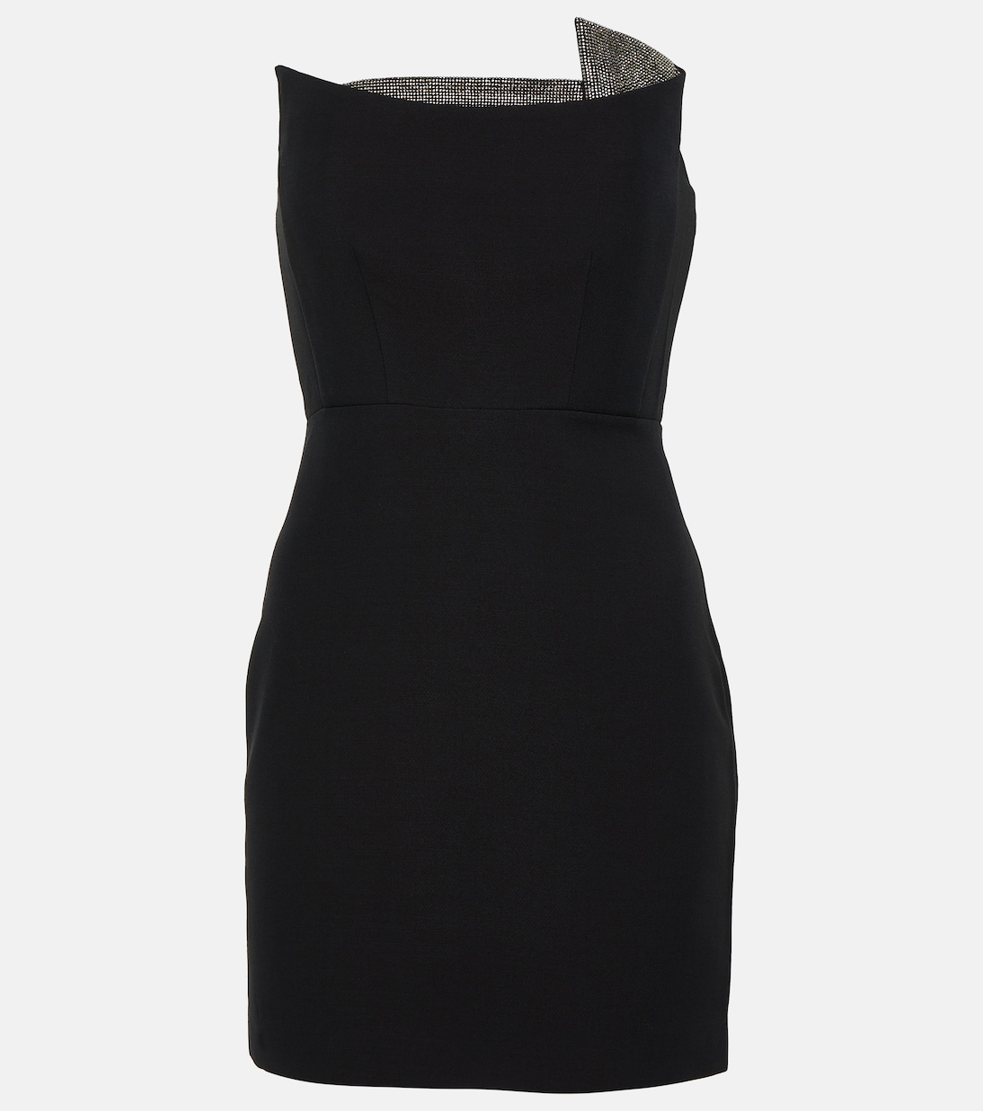 Мини-платье без бретелек из шерсти и шелка Roland Mouret, черный фотографии